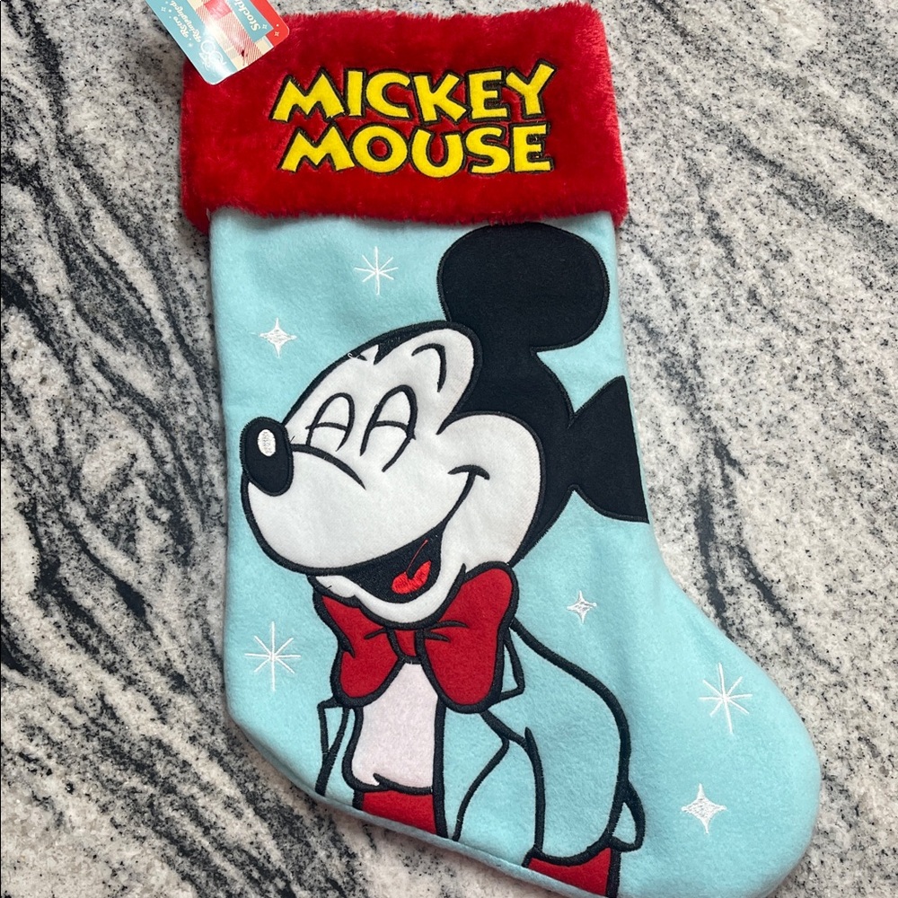 Disney Mickey Mouse Holiday Stocking - Red, Black, Blue